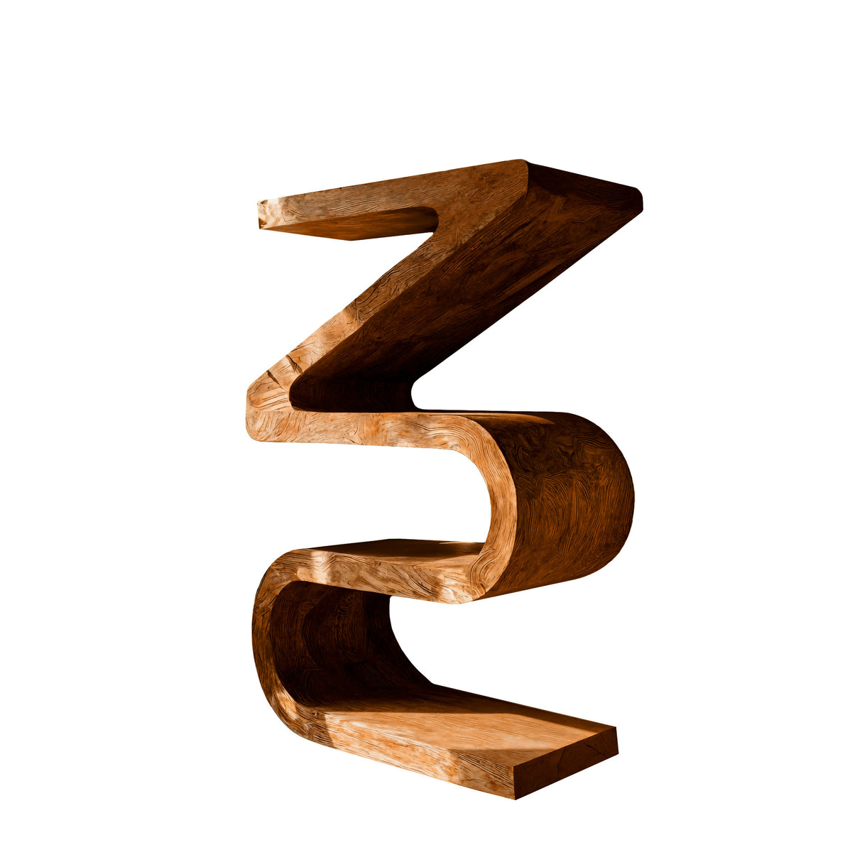 Zyra Sculpted Solid Wood Decorative Bookshelf Brown - Timberustic Decorative Bookshelf