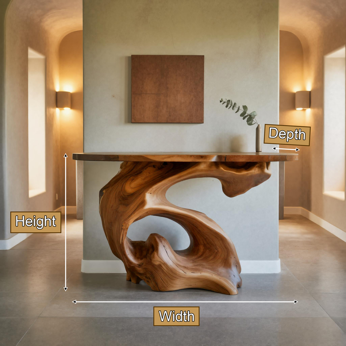 Sculptural Solid Wood Console Table - TimbeRustic Console Table
