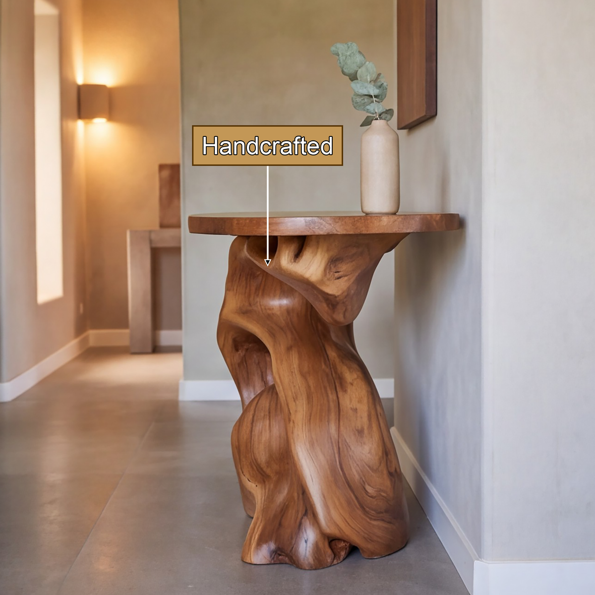 Sculptural Solid Wood Console Table - TimbeRustic Console Table