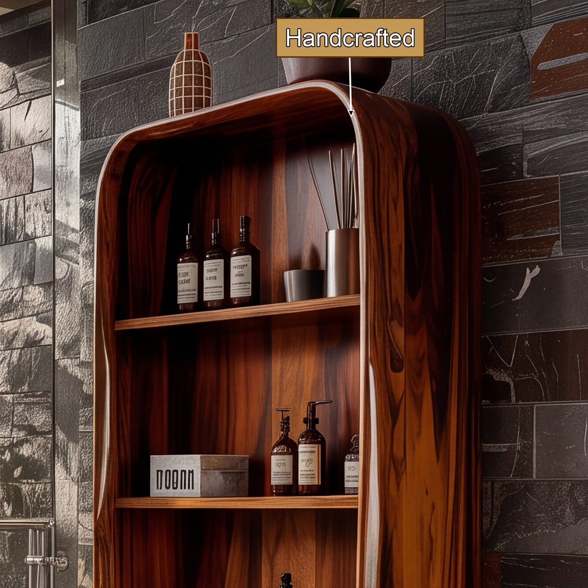 Flowarc Solid Wood Bathroom Cabinet - Timberustic Bathroom Cabinet