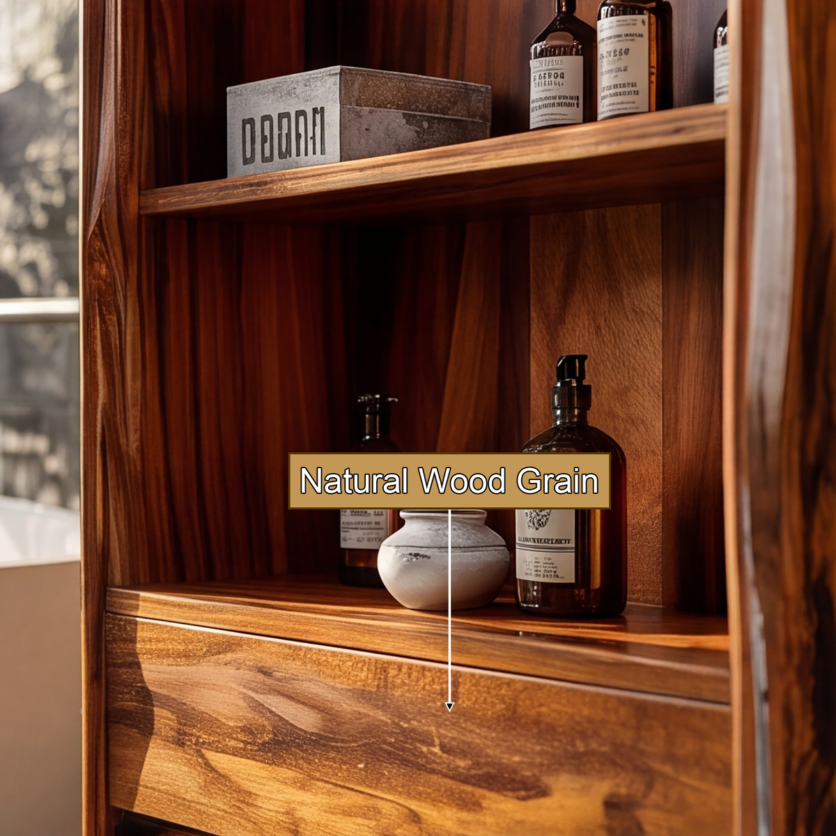 Flowarc Solid Wood Bathroom Cabinet - Timberustic Bathroom Cabinet