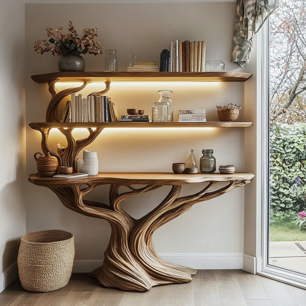 Console Table With Shelves That Make Small Rooms Feel Bigger