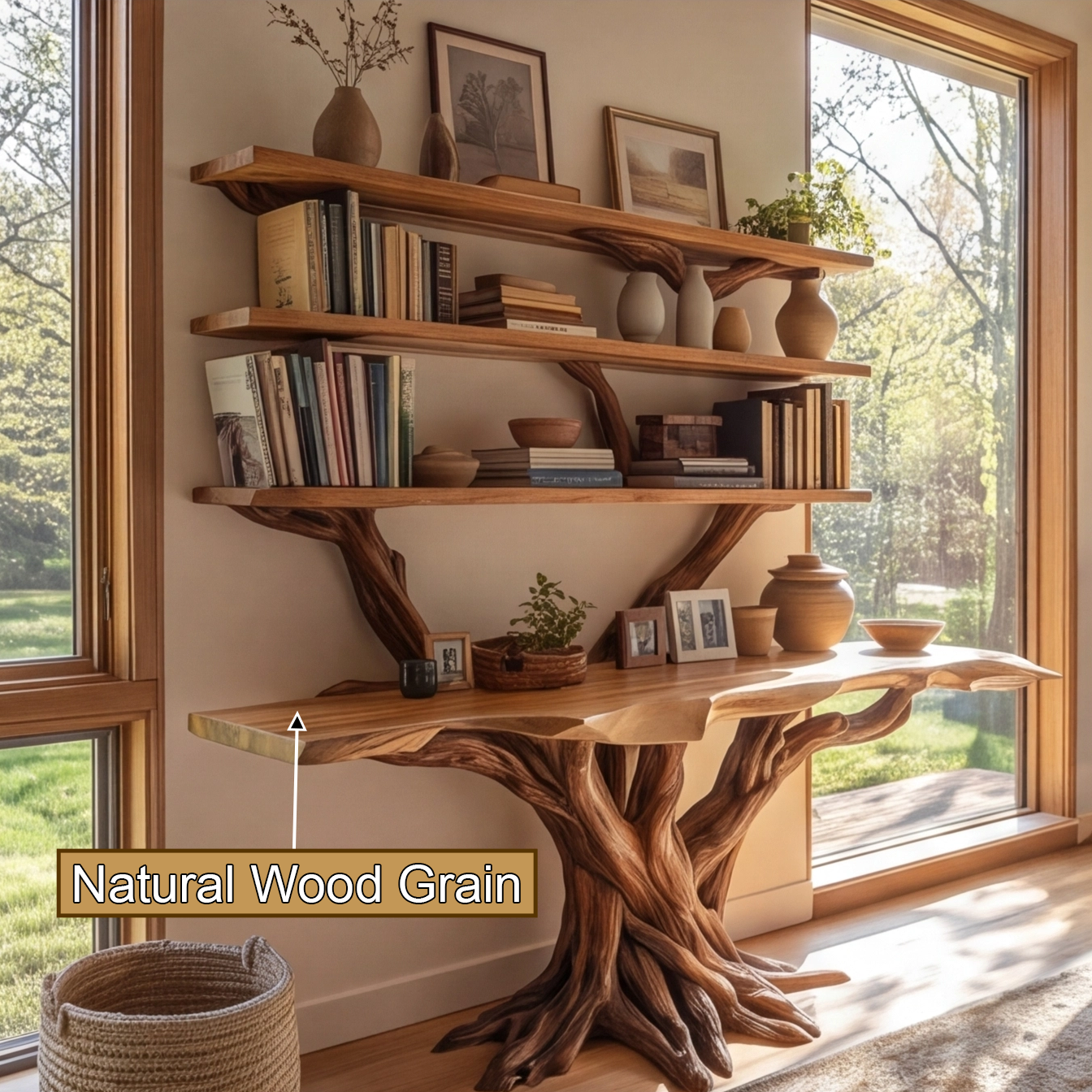 Console Table With Shelves for Entryway Organization and Display