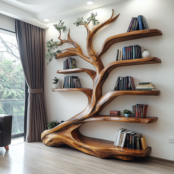 Smart Tree Shaped Bookshelf Ideas for Compact Rooms