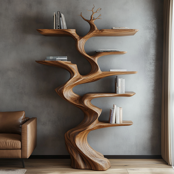 Tree Shaped Bookshelf Styles That Elevate Empty Walls
