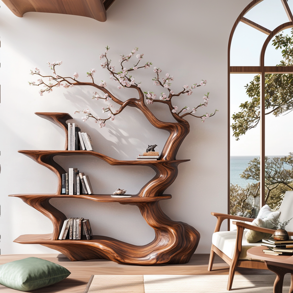 Wooden Tree Bookshelf Designs That Turn Walls into Features