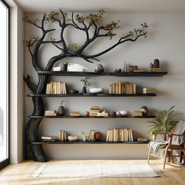 Wooden Tree Bookshelf Decor Tricks to Make Rooms Feel Bigger
