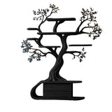 Aelthorin Sculpted Solid Wood Tree Bookshelf with Drawers Black - Timberustic Tree Bookshelf