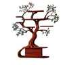 Aelthorin Sculpted Solid Wood Tree Bookshelf with Drawers Mahogany - Timberustic Tree Bookshelf