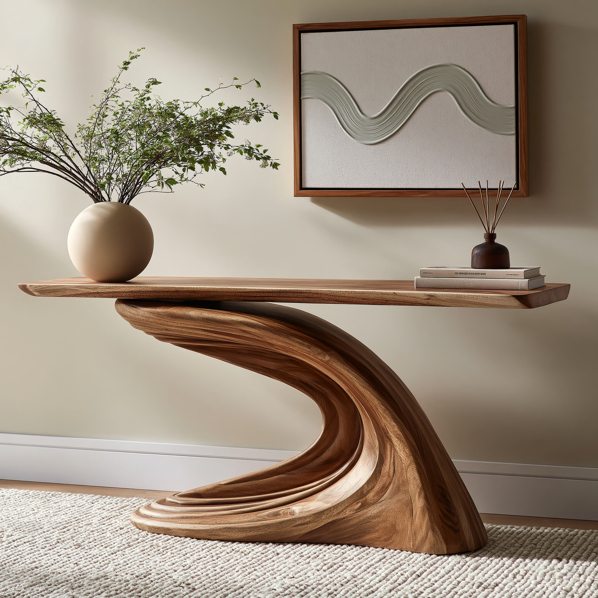 Aelthorin Solid Wood Sculpted Console Table - Timberustic Console Table