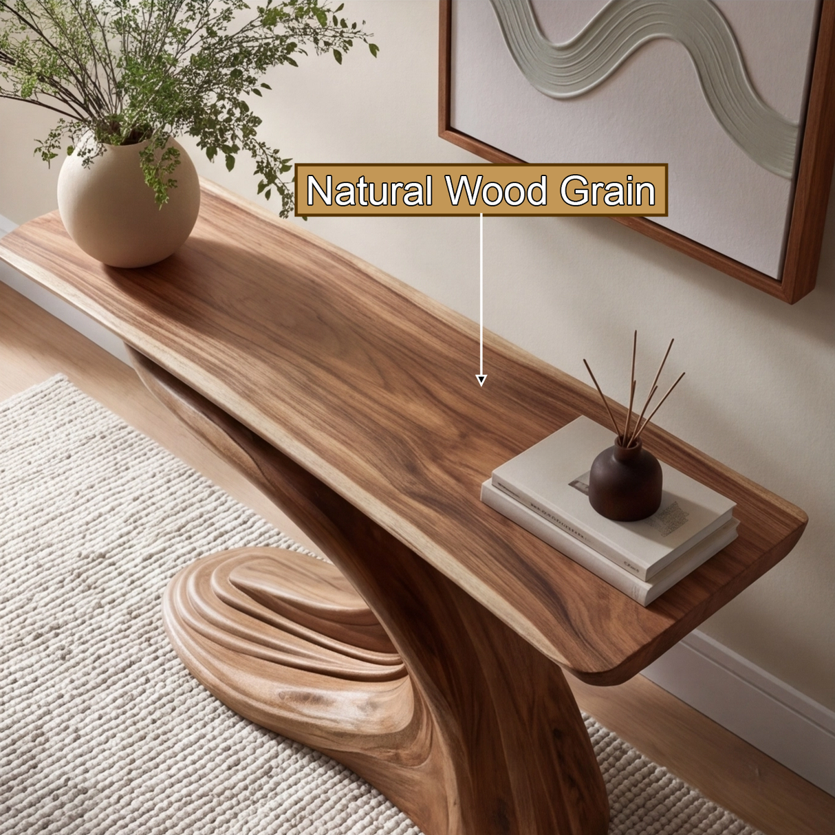 Aelthorin Solid Wood Sculpted Console Table - Timberustic Console Table