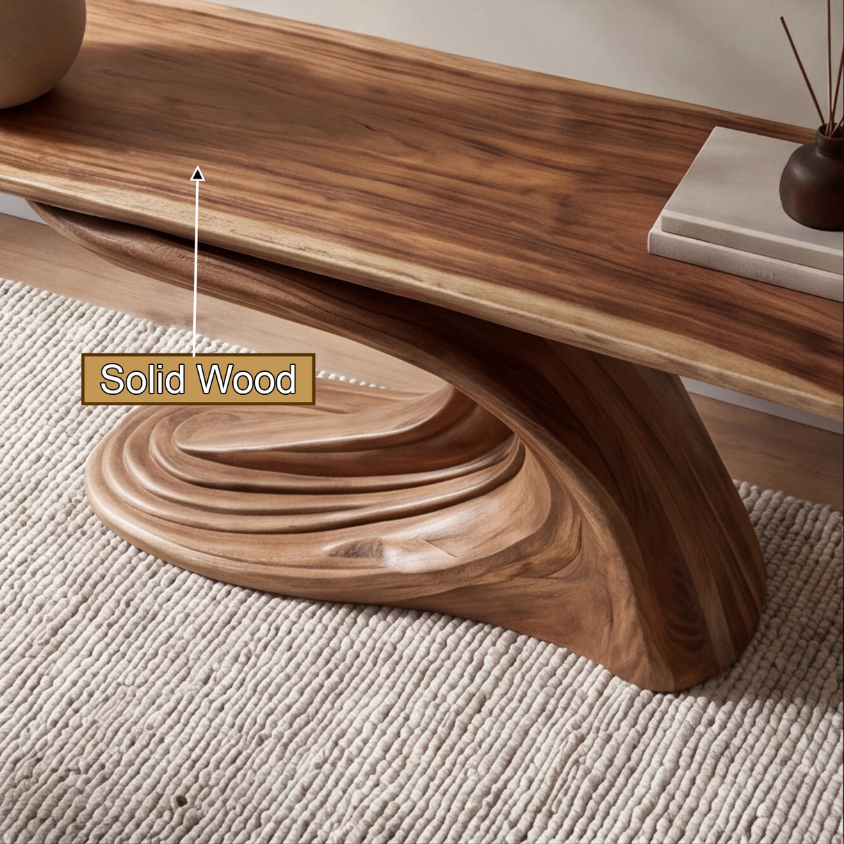 Aelthorin Solid Wood Sculpted Console Table - Timberustic Console Table