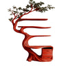 Aelthorn Organic Modern Tree Bookshelf with Drawers Mahogany - Timberustic Tree Bookshelf