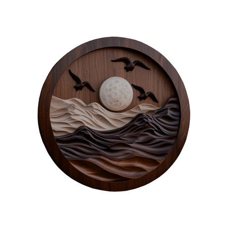Aelun Handcrafted Solid Wood Wall Art Dark Walnut - Timberustic Wall Art