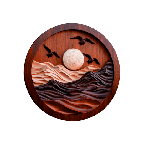 Aelun Handcrafted Solid Wood Wall Art Mahogany - Timberustic Wall Art