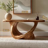 Aelvaris Solid Wood Sculpted Console Table - Timberustic Console Table