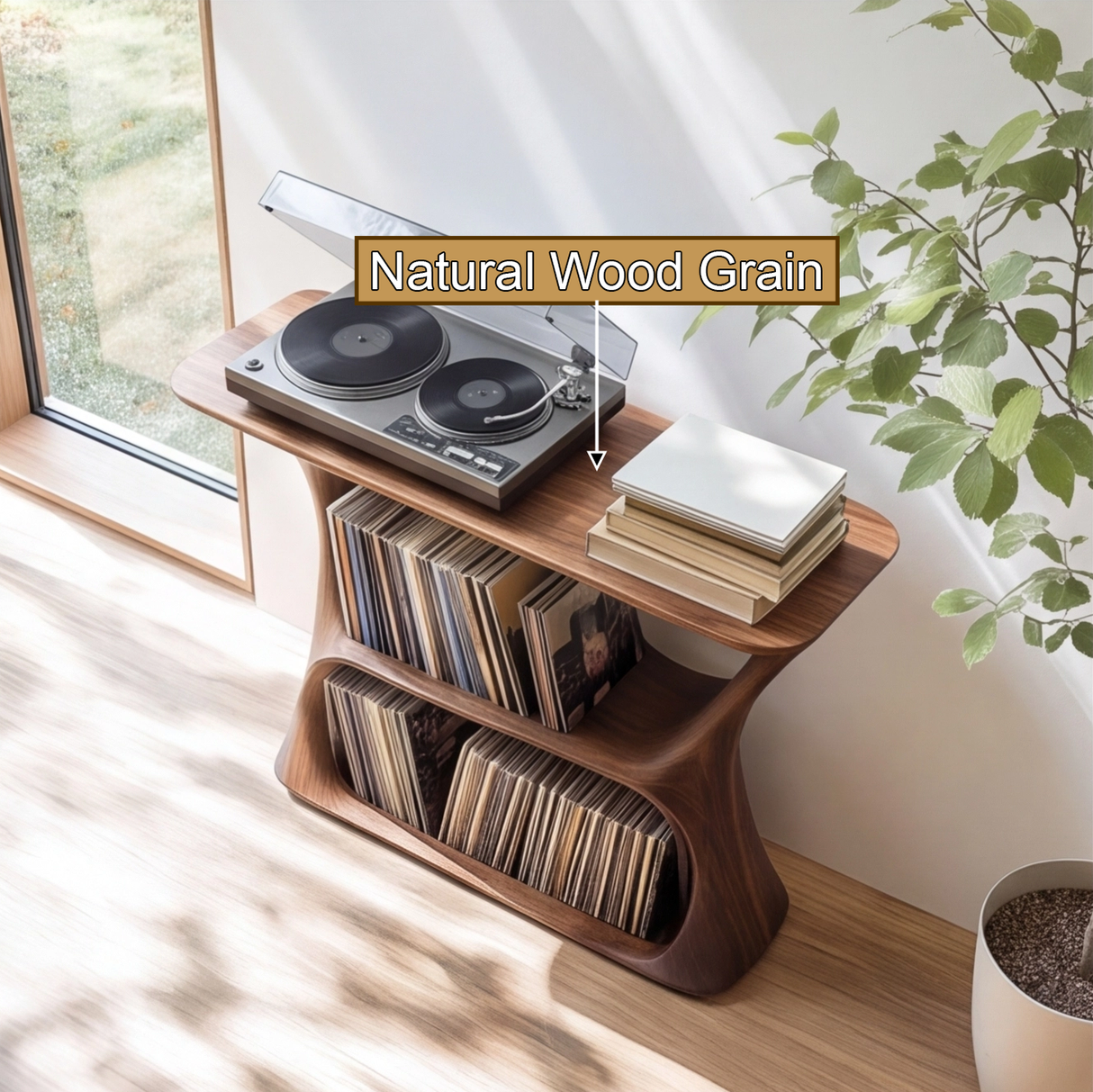 Aerion Handcrafted Solid Wood Record Player Stand SPA928931 - Timberustic Record Player Stand With Storage