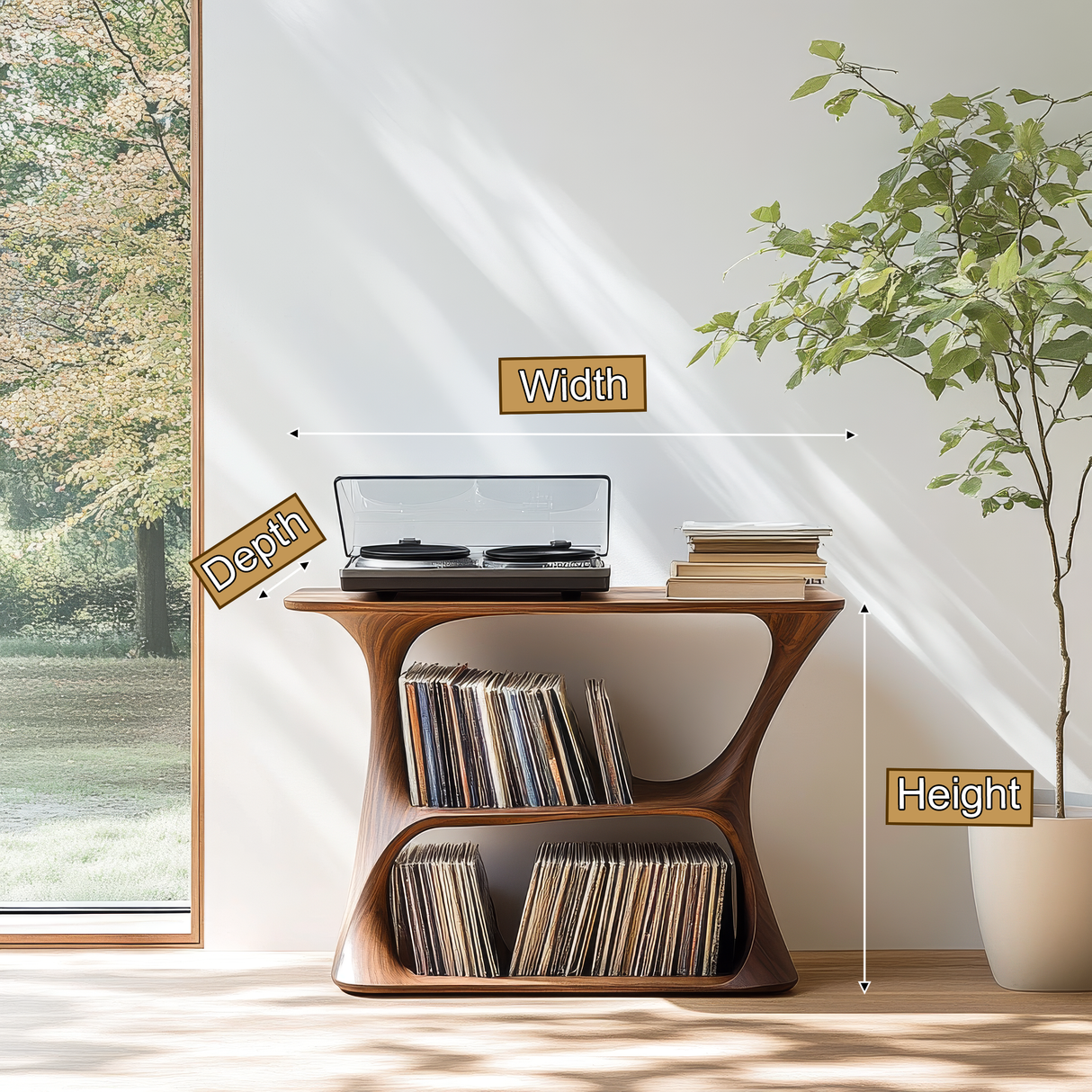Aerion Handcrafted Solid Wood Record Player Stand SPA928931 - Timberustic Record Player Stand With Storage