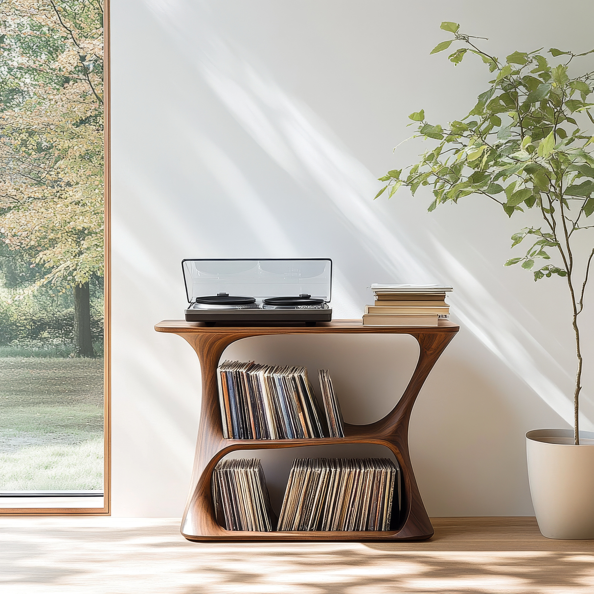 Aerion Handcrafted Solid Wood Record Player Stand SPA928931 - Timberustic Record Player Stand With Storage