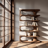 Aeron Curve Handcrafted Solid Wood Bookshelf