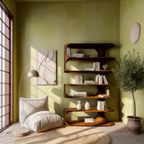 Aeron Curve Handcrafted Solid Wood Bookshelf