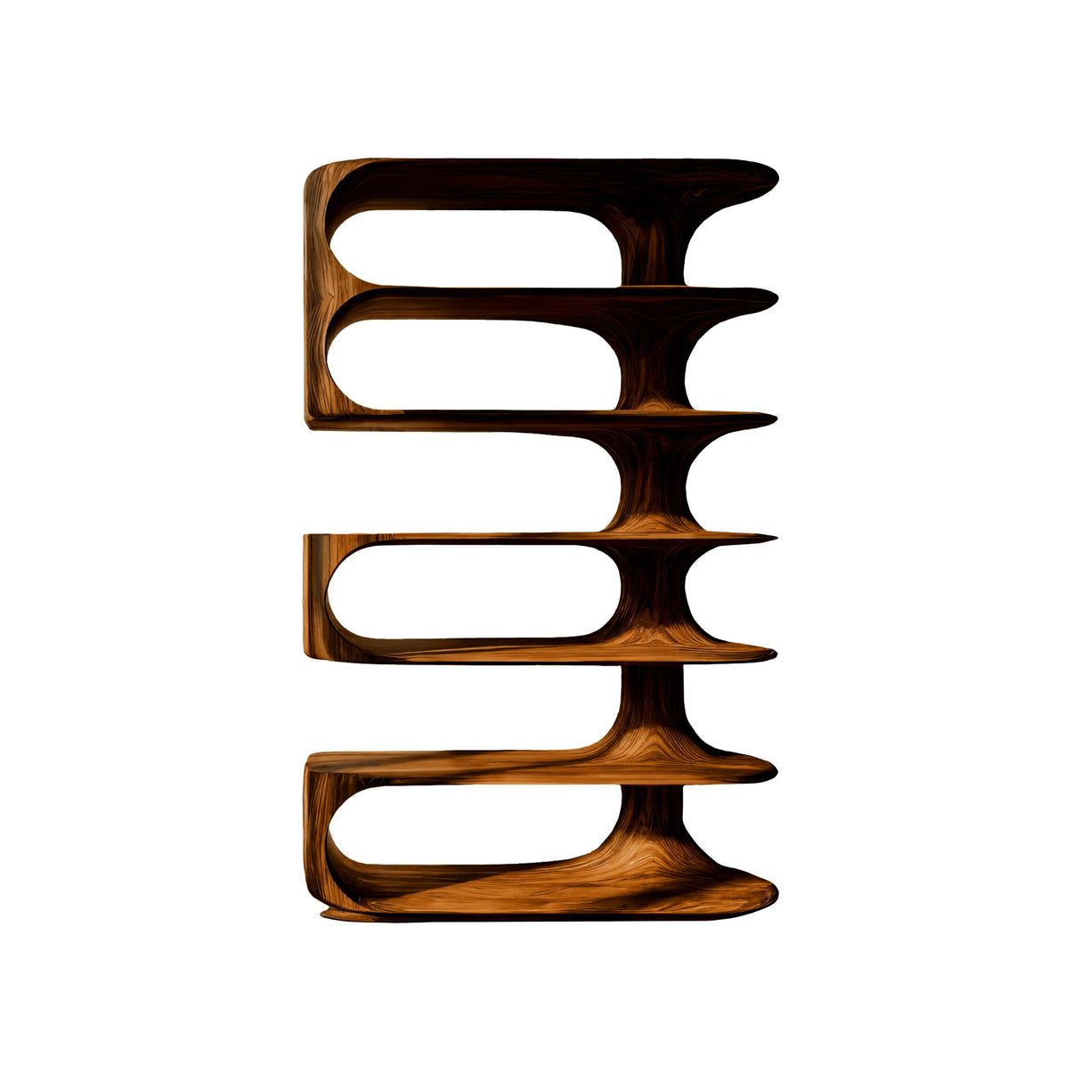 Aeron Curve Handcrafted Solid Wood Bookshelf