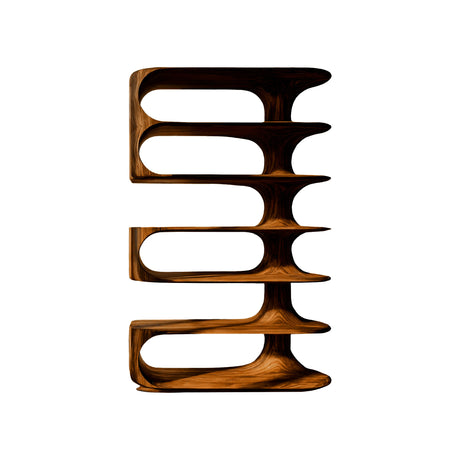 Aeron Curve Handcrafted Solid Wood Bookshelf