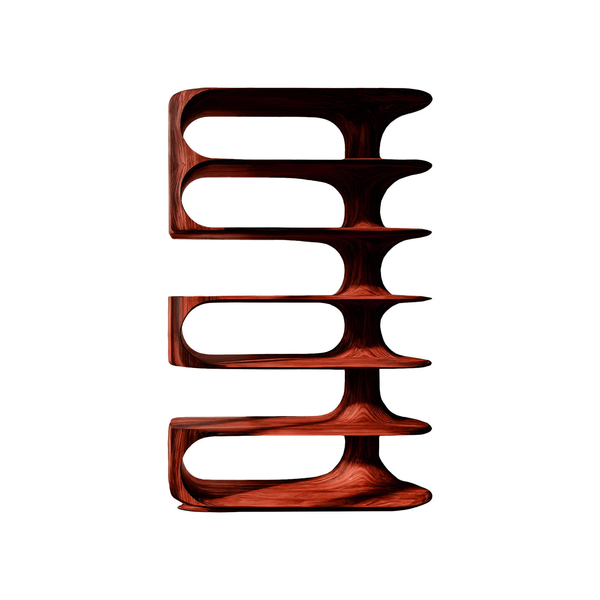 Aeron Curve Handcrafted Solid Wood Bookshelf