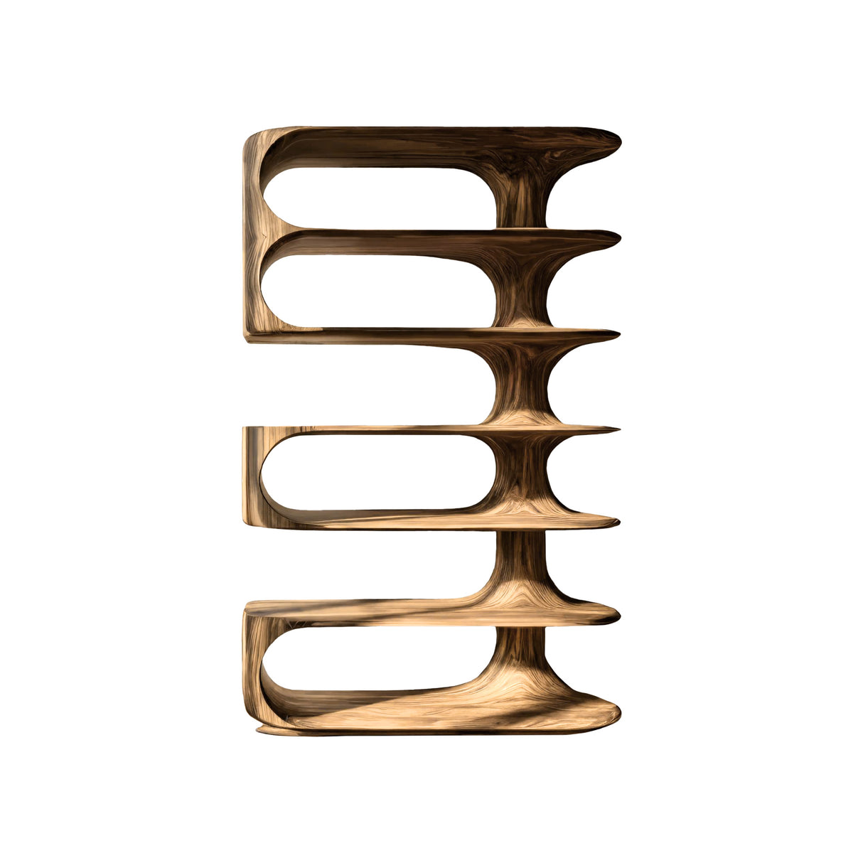 Aeron Curve Handcrafted Solid Wood Bookshelf