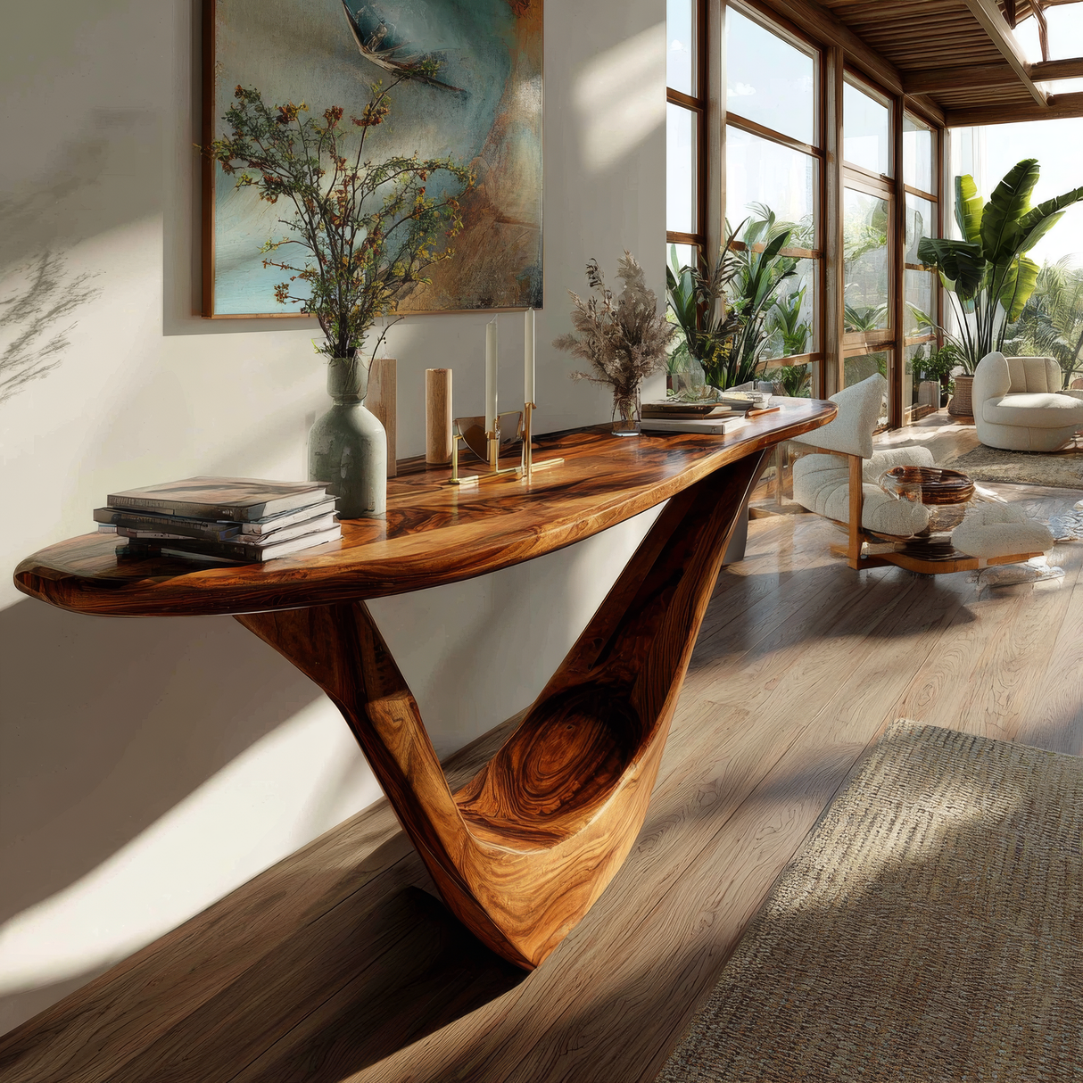 Aerovyn Sculpted Solid Wood Console Table - Timberustic Console Table