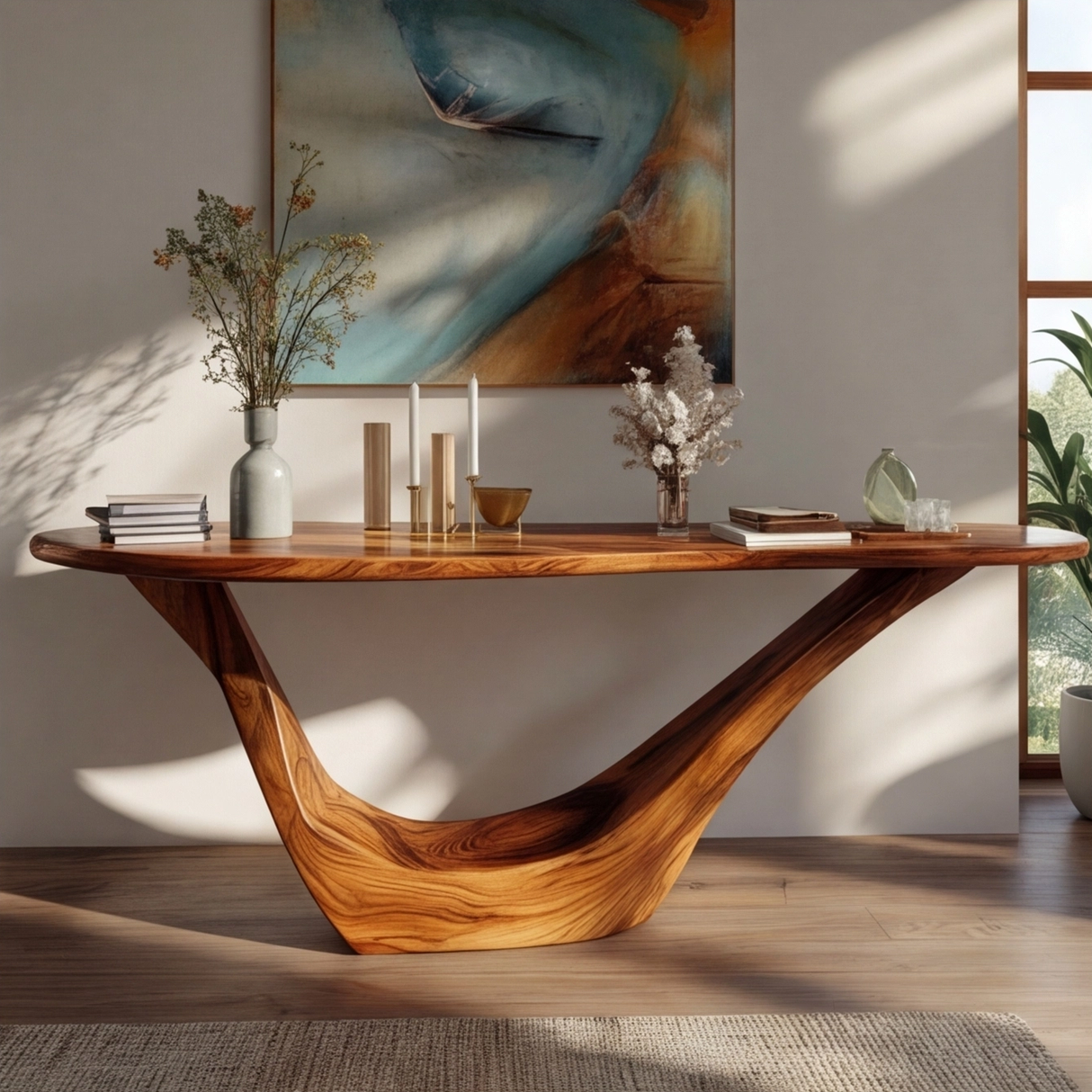 Aerovyn Sculpted Solid Wood Console Table - Timberustic Console Table