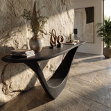 Aerovyn Sculpted Solid Wood Console Table Black - Timberustic Console Table