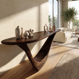 Aerovyn Sculpted Solid Wood Console Table Dark Walnut - Timberustic Console Table