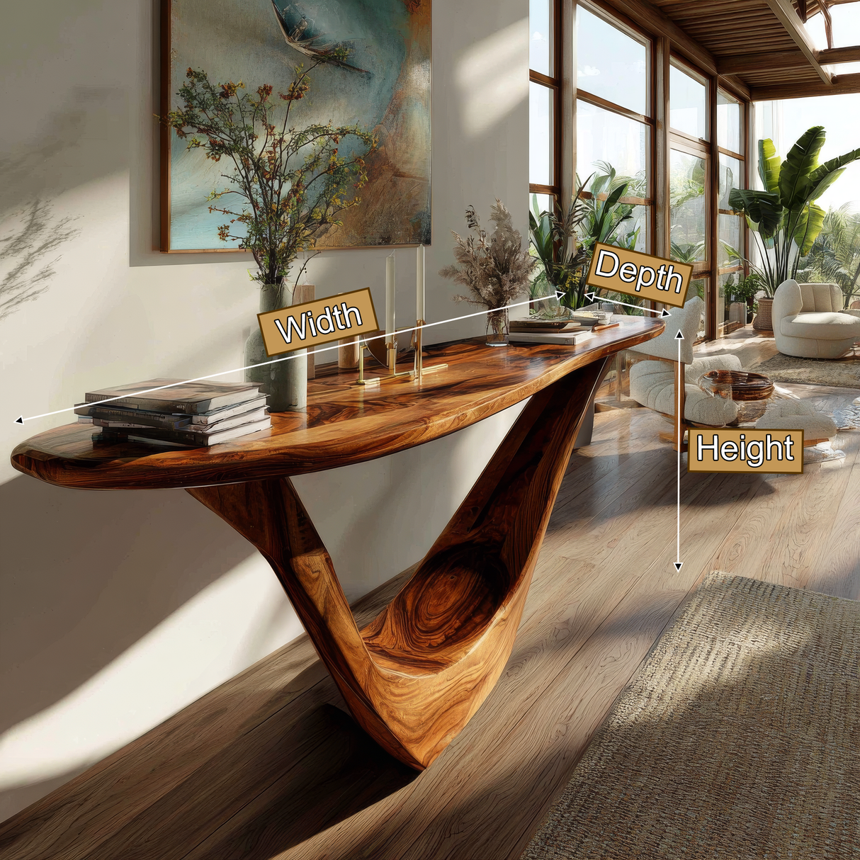 Aerovyn Sculpted Solid Wood Console Table - Timberustic Console Table