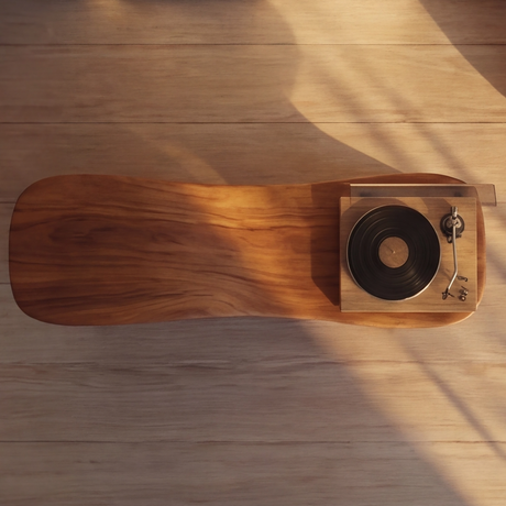 Aerwyn Handcrafted Solid Wood Record Player Stand - Timberustic Record Player Stand With Storage