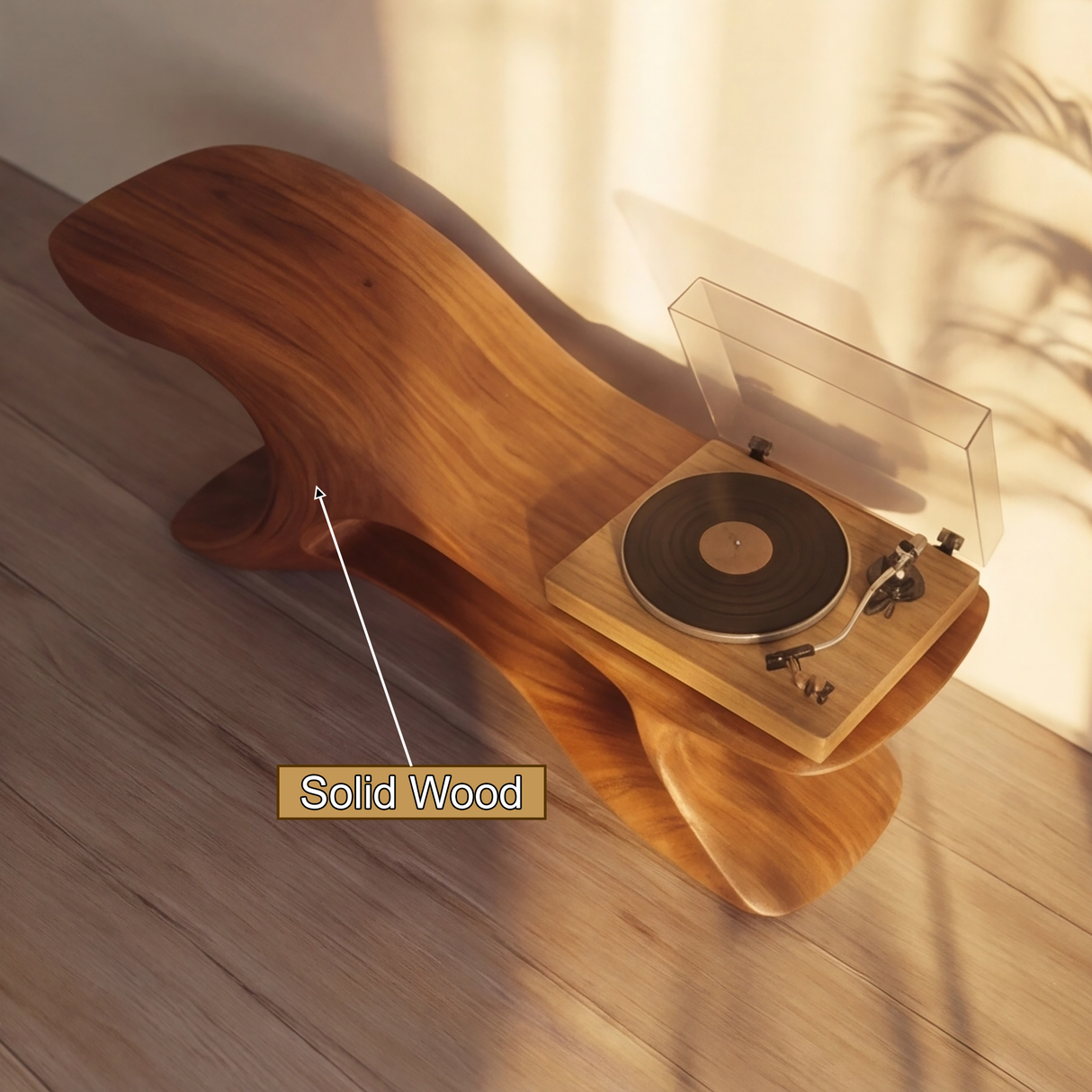 Aerwyn Handcrafted Solid Wood Record Player Stand
