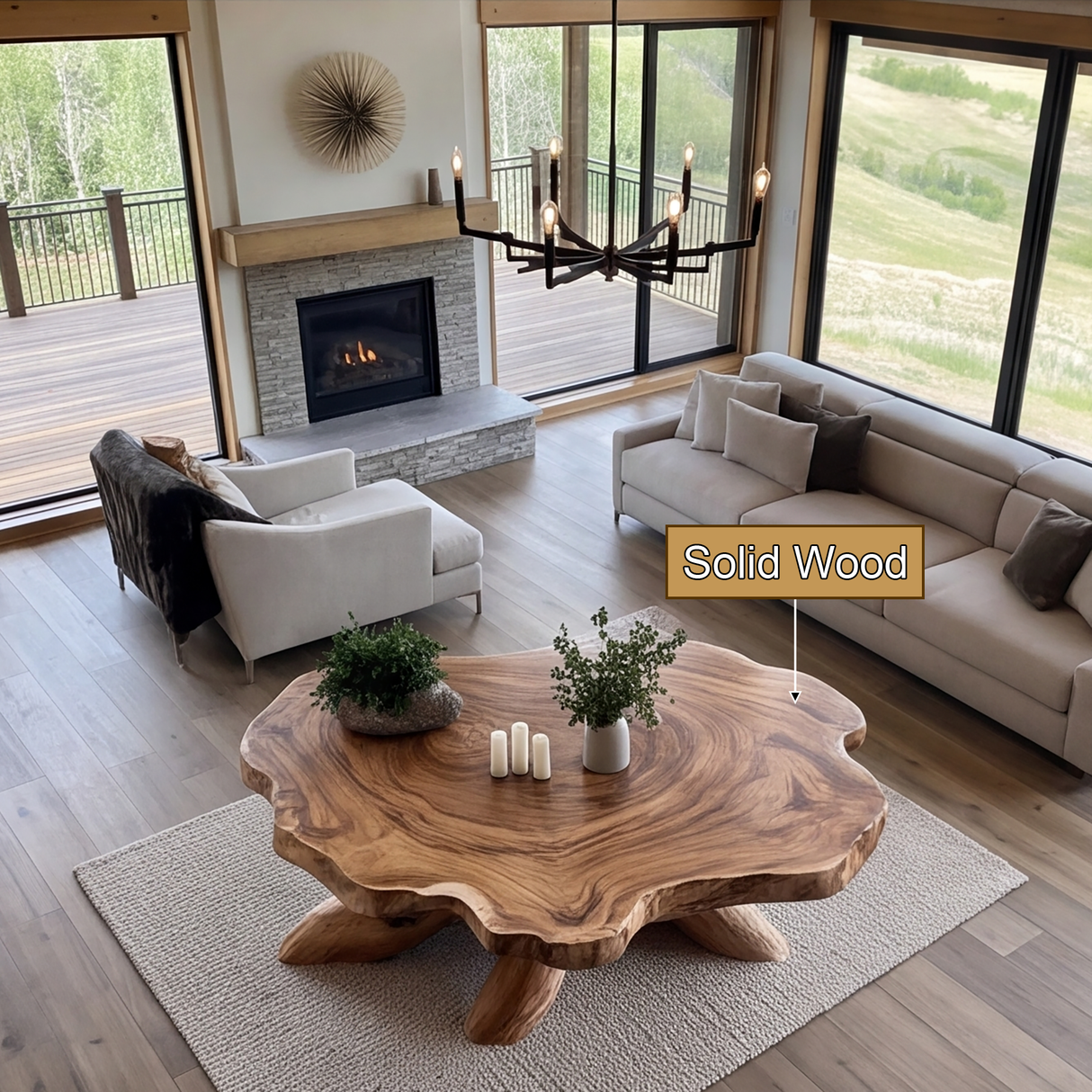 Aerwyn Live Edge Solid Wood Coffee Table SPA265211 - Timberustic Coffee Table