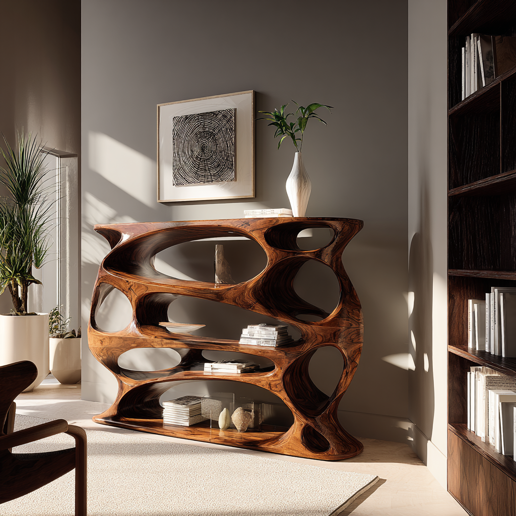 Aetherflow Organic Wood Form Bookshelf