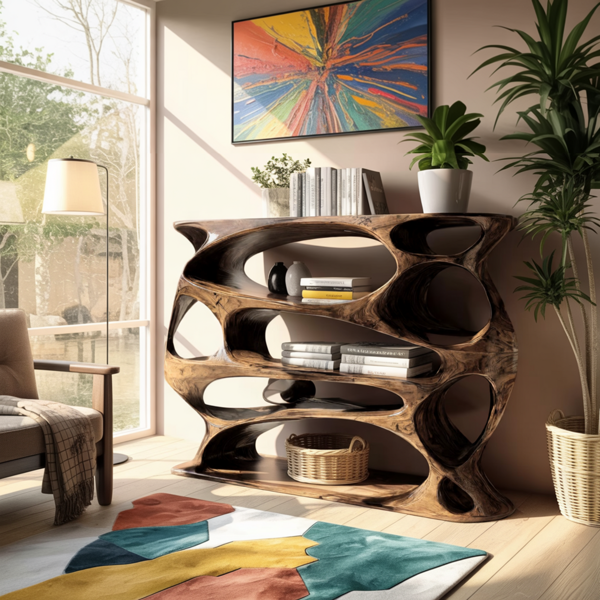 Aetherflow Organic Wood Form Bookshelf