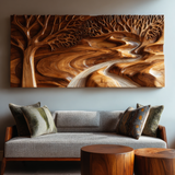 Aethergrove Sculpted Solid Wood Wall Art