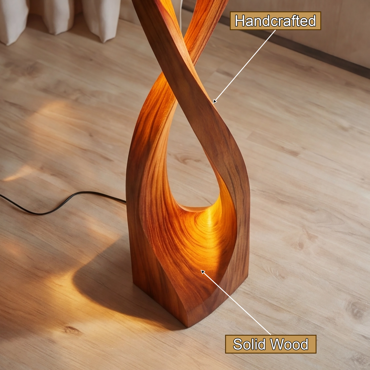 Aetheris Sculpted Infinity Integrated LED Wood Floor Lamp SPA256431 - Timberustic Floor Lamp