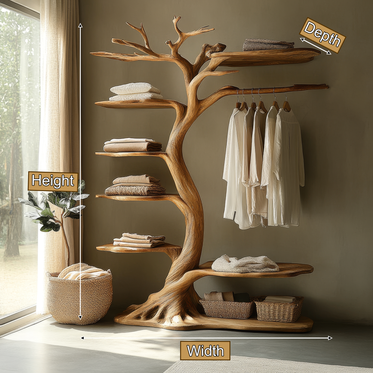 Aethervale Handcrafted Solid Wood Entryway Organizer - Timberustic Entryway Organizer