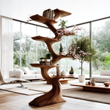 Aethorin Sculpted Solid Wood Tree Bookshelf - Timberustic Tree Bookshelf
