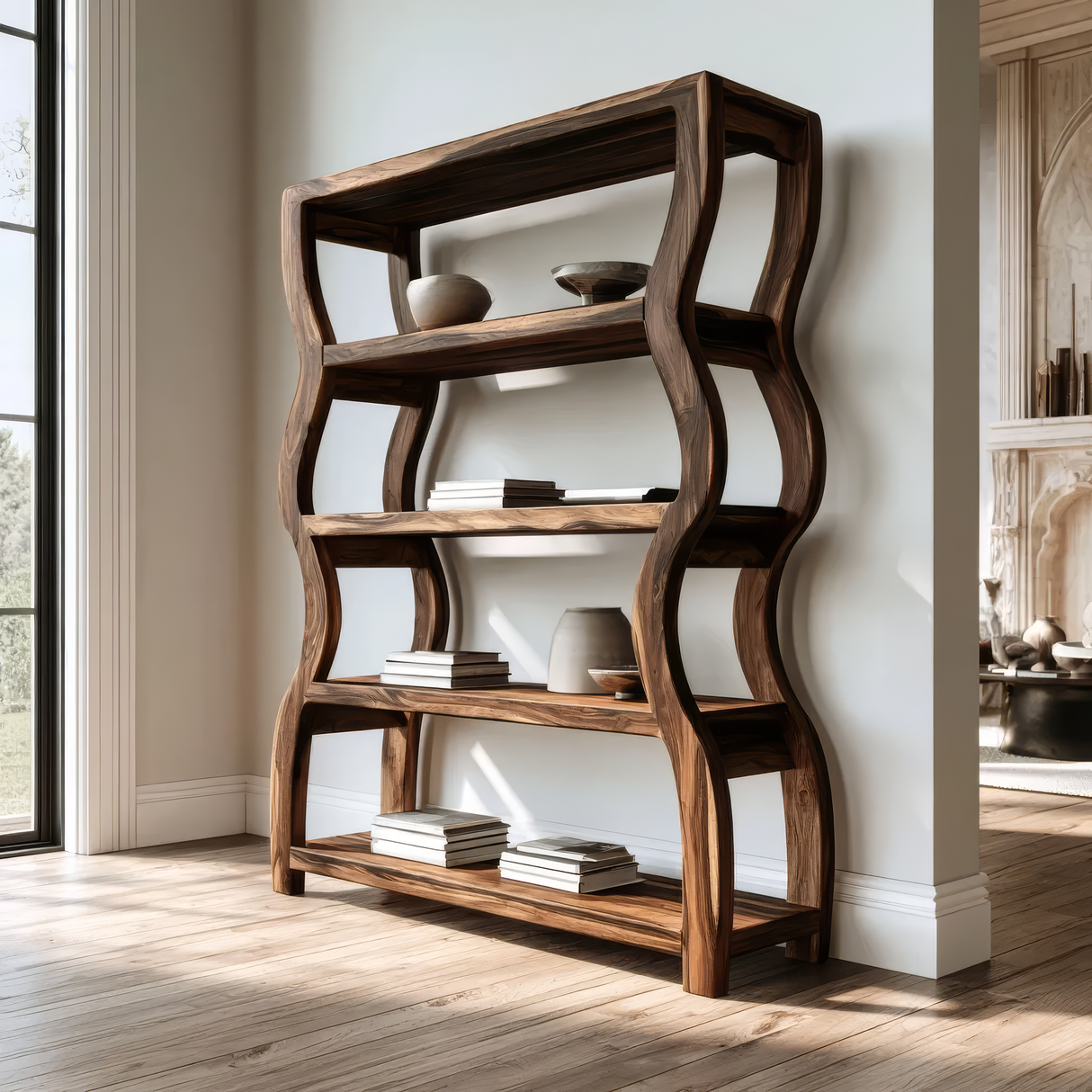 Aethros Handcrafted Solid Wood Bookshelf