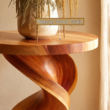 Aevor Sculpted Solid Wood Pedestal Stand - Timberustic Pedestal Stand