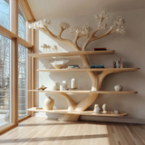 Alboris Bloom Handcrafted Live Edge Tree Bookshelf