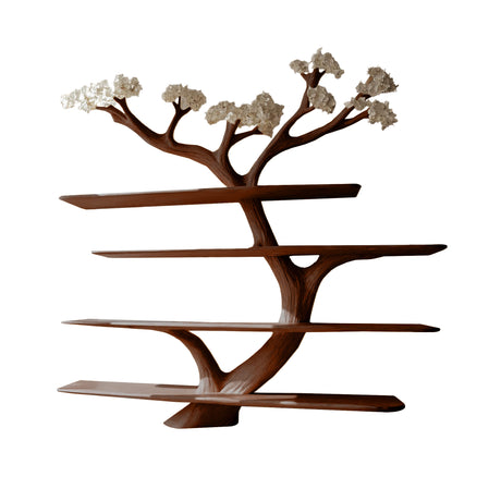 Alboris Bloom Handcrafted Live Edge Tree Bookshelf