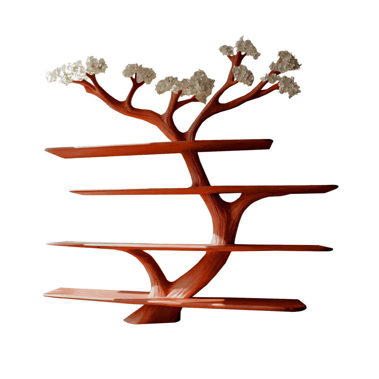 Alboris Bloom Handcrafted Live Edge Tree Bookshelf