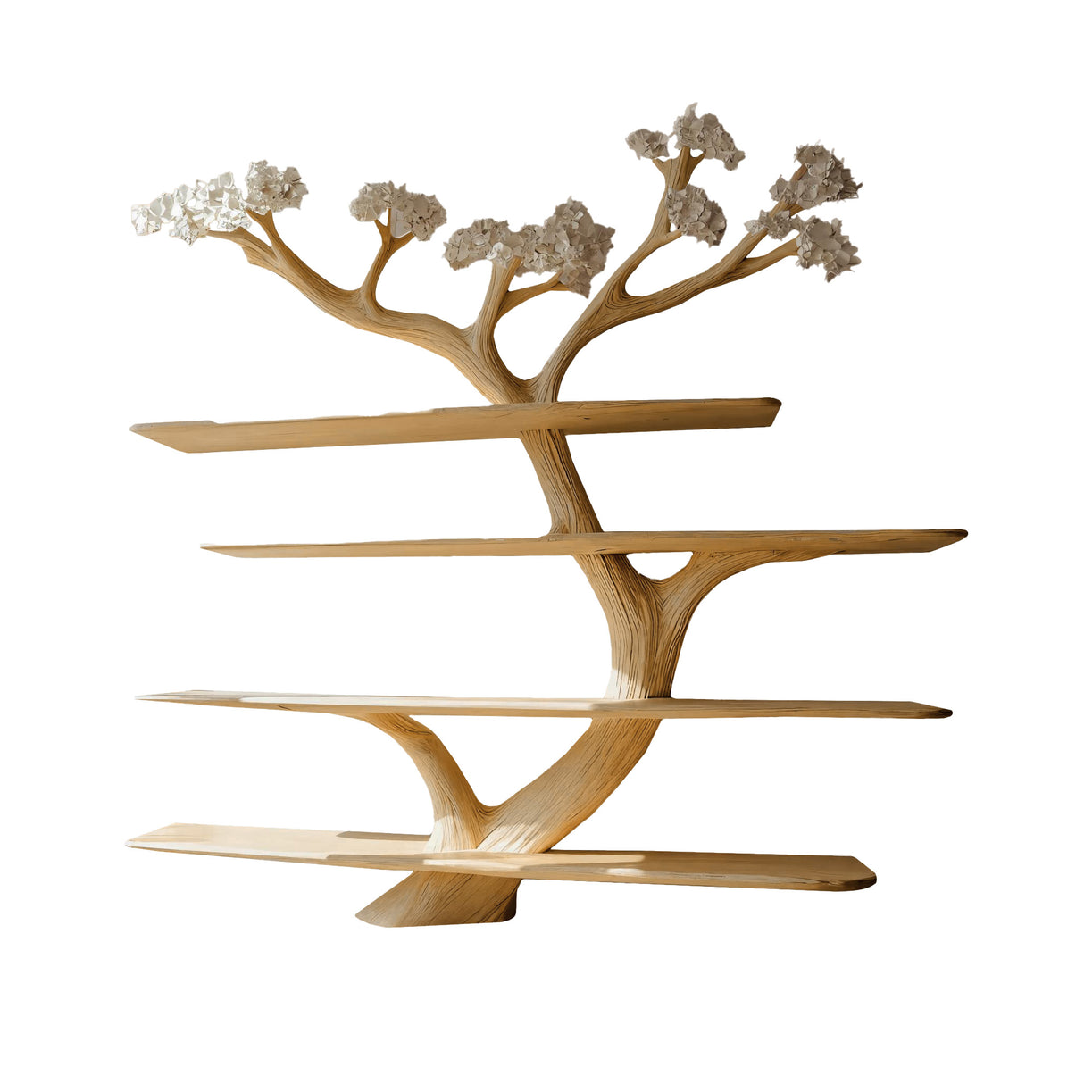 Alboris Bloom Handcrafted Live Edge Tree Bookshelf