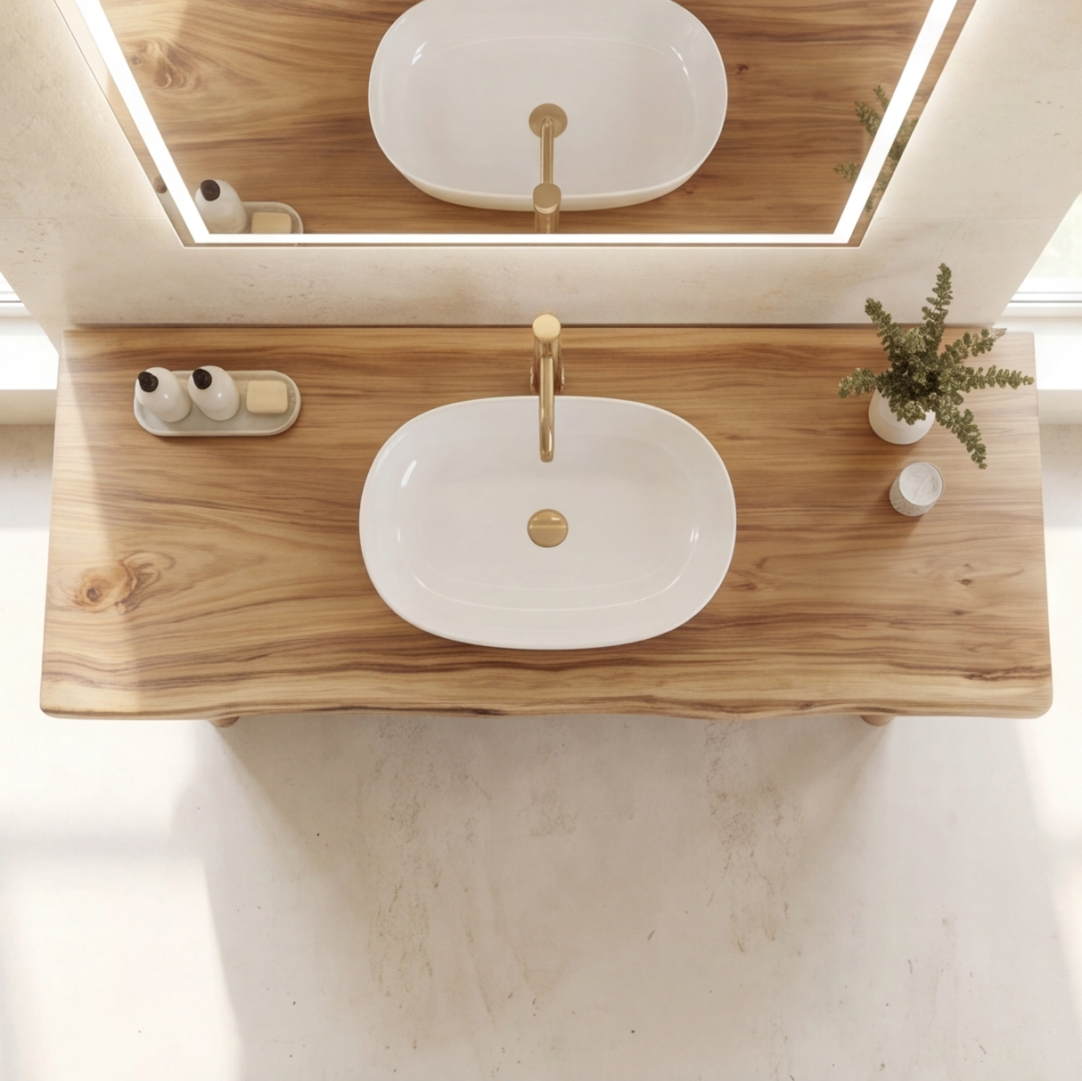 Aldenridge Solid Wood Freestanding Bathroom Vanity with Open Storage